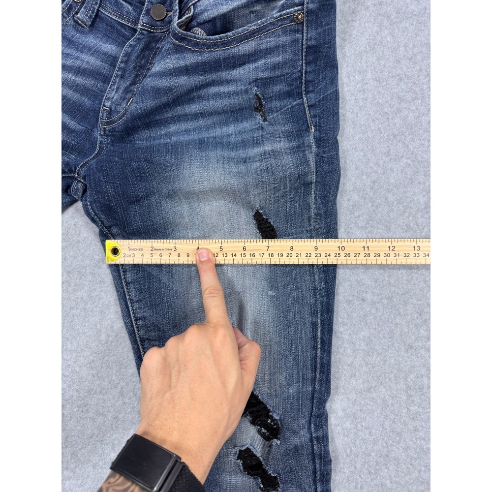 Buckle Black Fit No. 53 Skinny Jeans Womens 28x32 Distressed Blue Denim BBW5501 - Picture 7 of 11